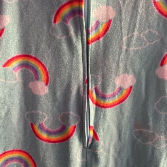 Cat & Jack Kids Footless Pajamas Onesie Pale Green Rainbow Print Sz Large - Picture 2 of 4